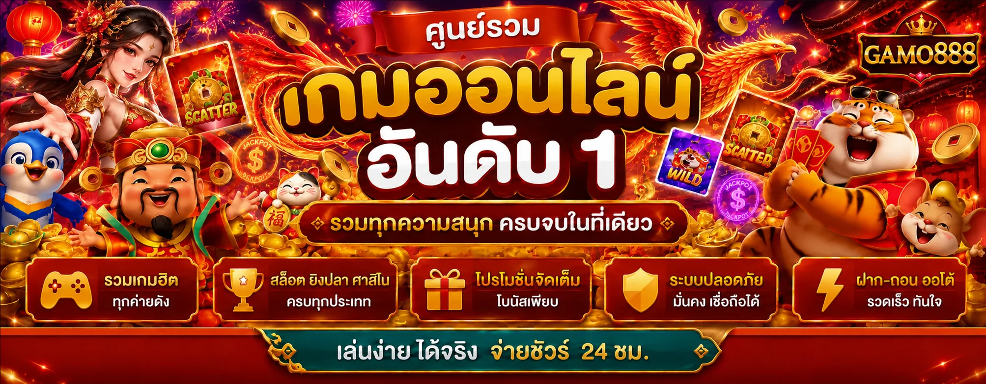 สล็อตออนไลน์ GAMO888 พร้อมตัวละครและหมวดเกม
